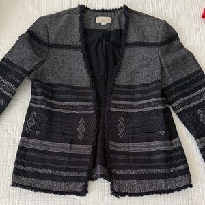 LOFT Charcoal and Black Textured Jacket